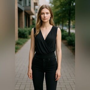 We the Free Women’s black wrap front top